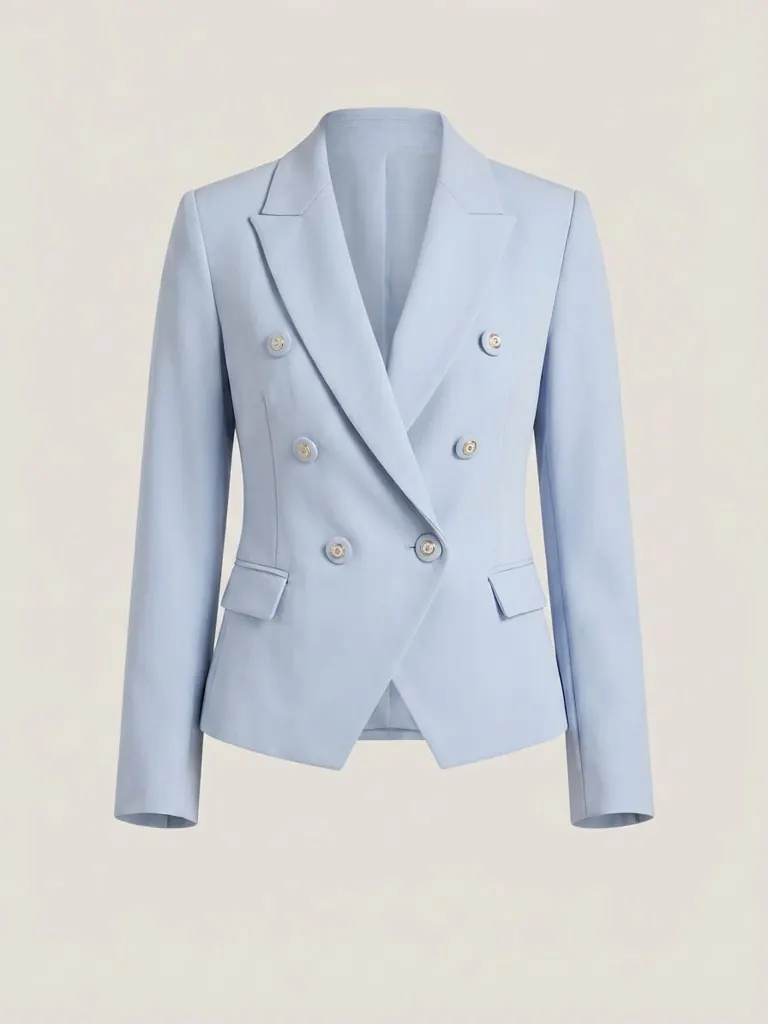 A digitalized blue blazer, background removed and tagged by Sleqk