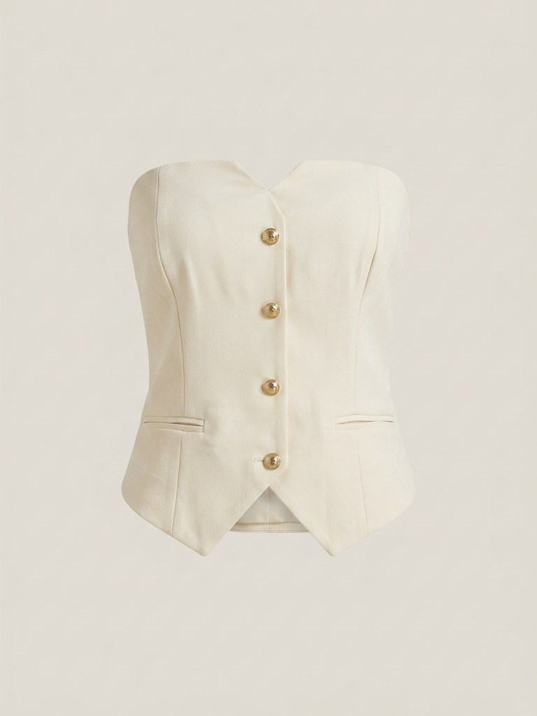Ivory button vest