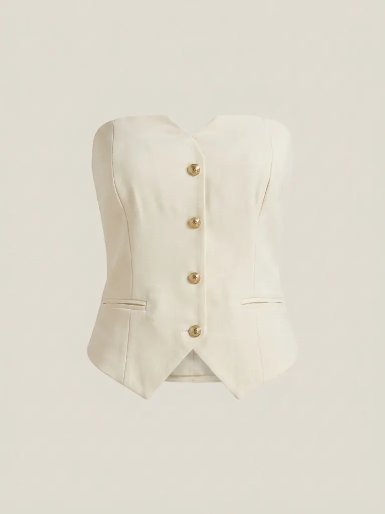 Ivory button vest